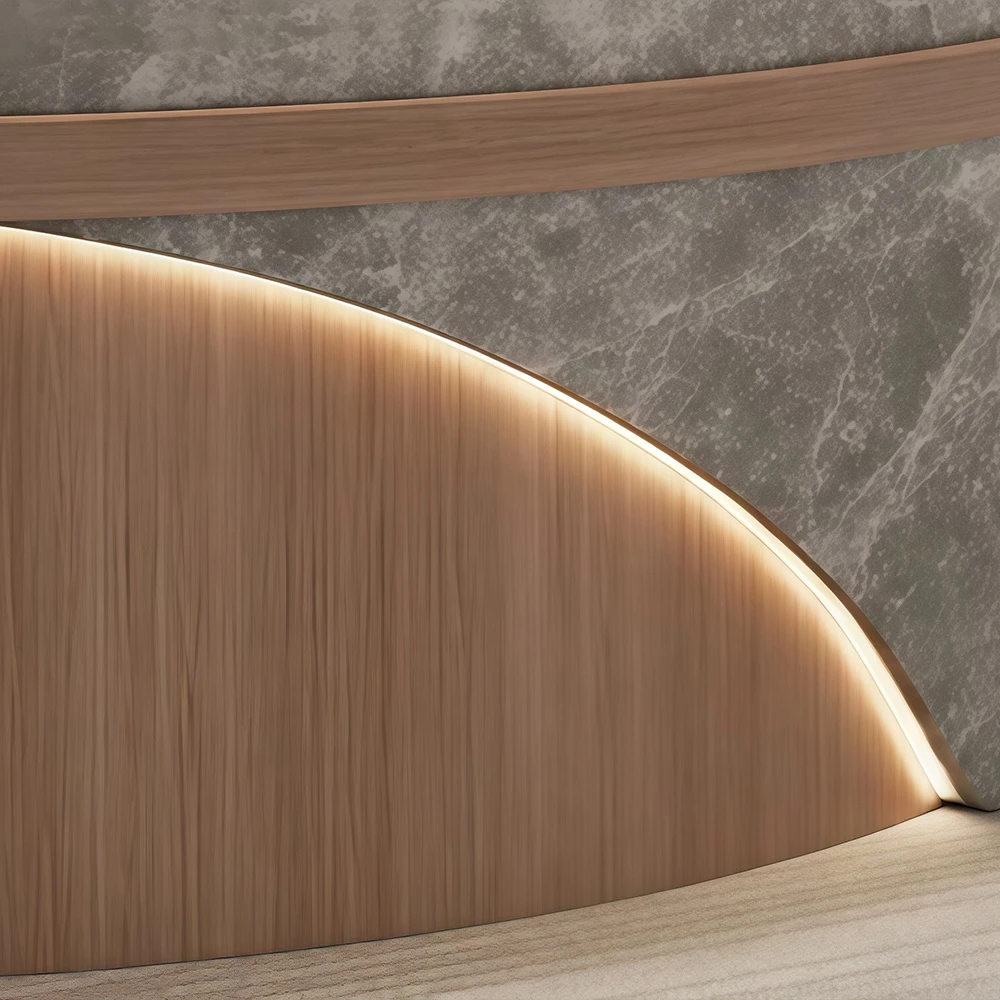 Modern Minimalist Beauty Salon Curved Reception Desk - image 5