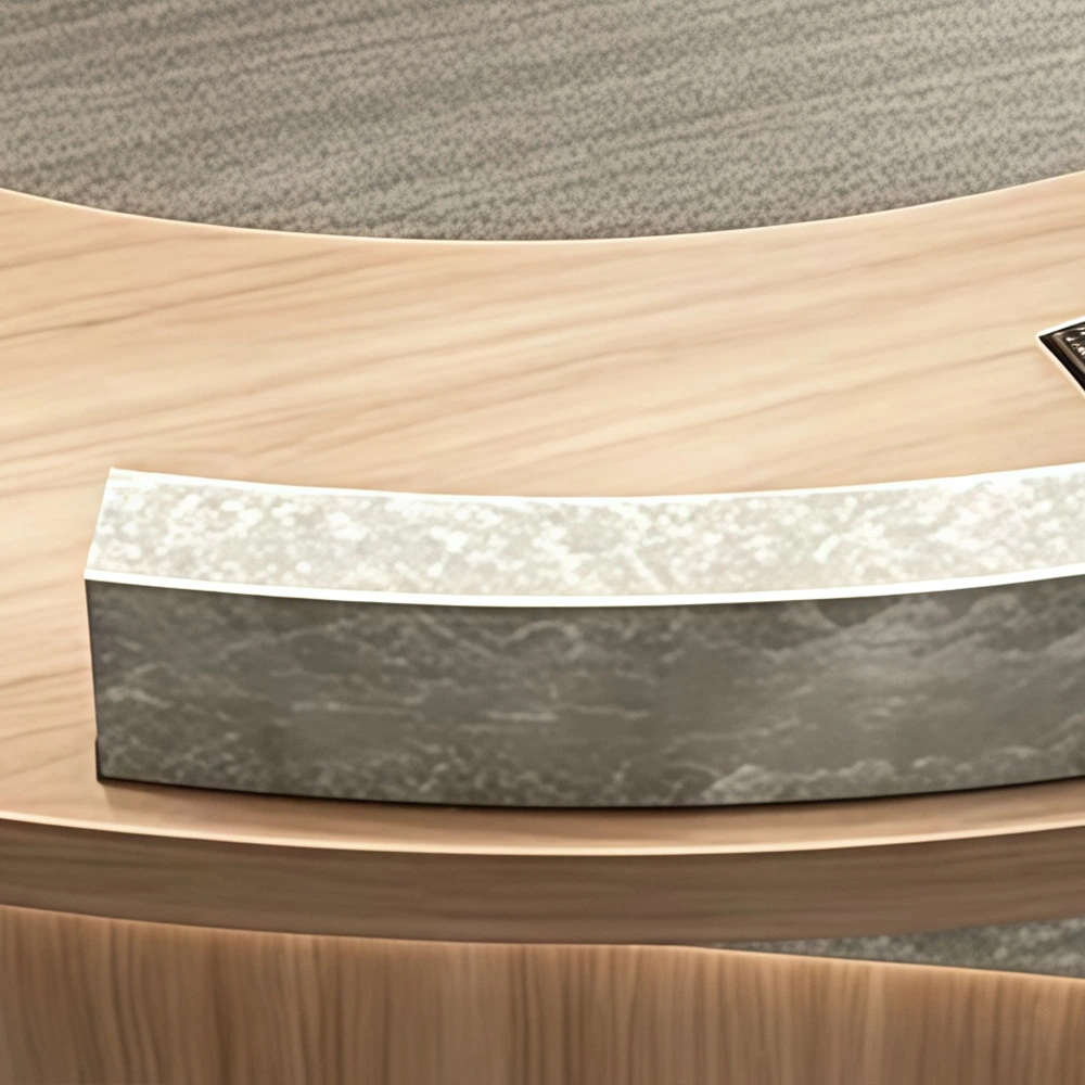 Modern Minimalist Beauty Salon Curved Reception Desk - image 6