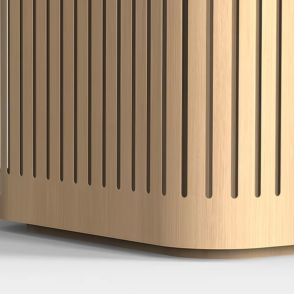 Modern Wood Grain Stainless Steel Reception Desk - image 7