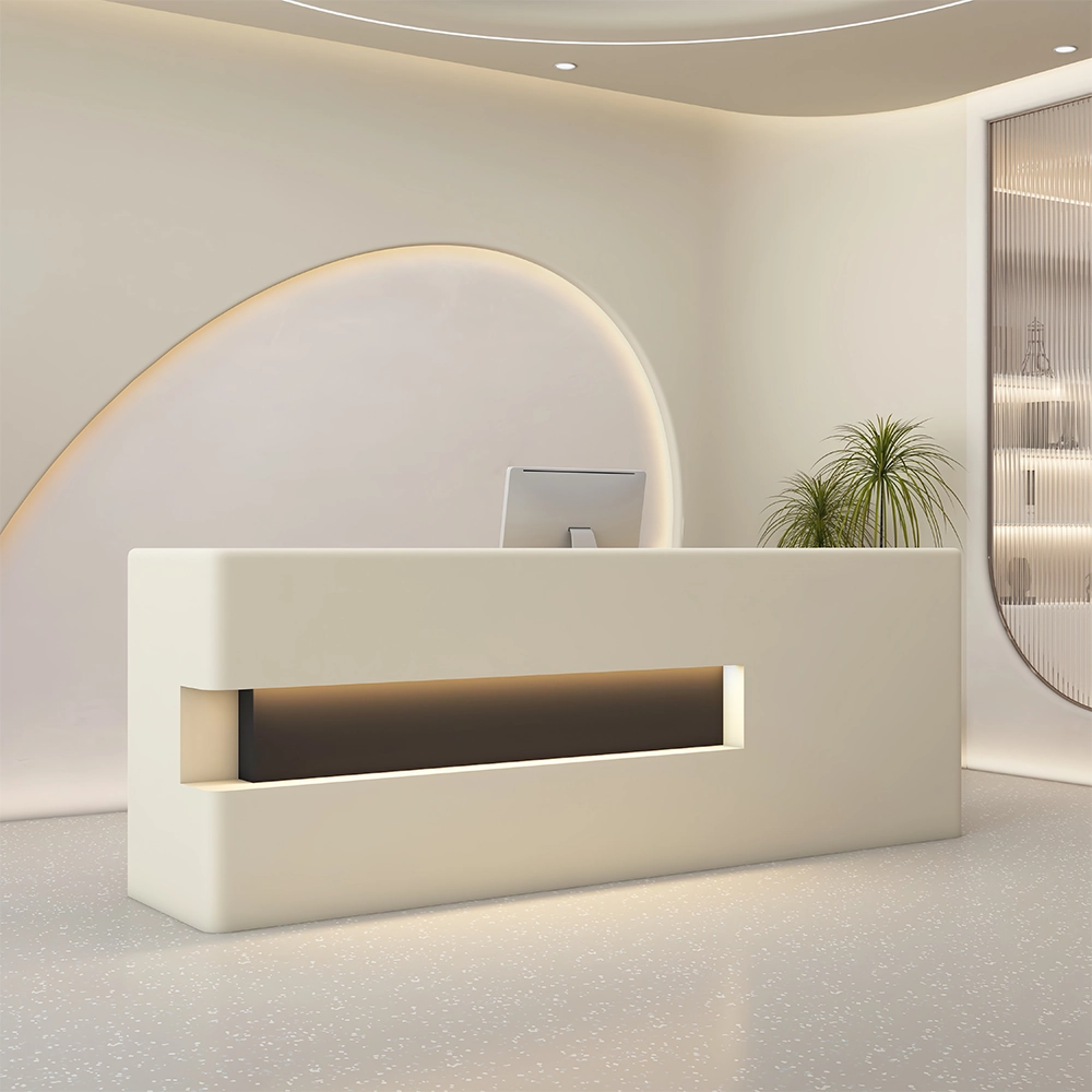Light Luxury Reception Desk – Safe Rounded Edges - image 2
