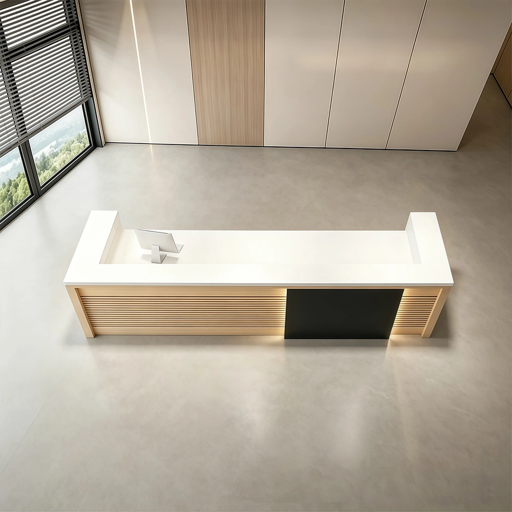 Modern Log Reception Counter for Beauty Salon & Hotel Lobby - image 3