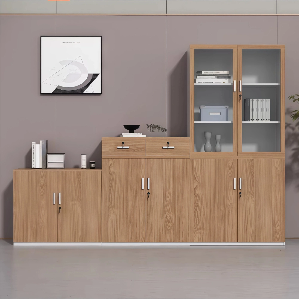 Lockable Wooden Office Filing Cabinet with Partitions - image 2