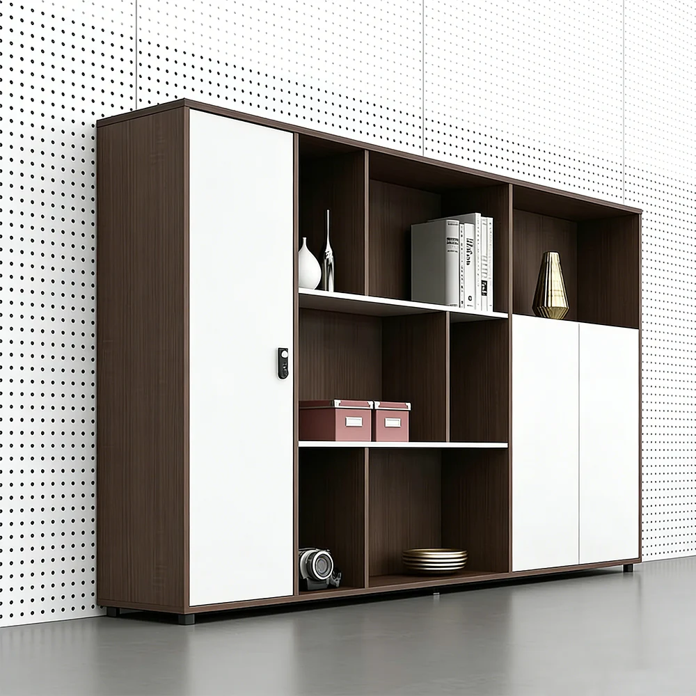 Modern Minimalist Filing Cabinet with Combination Lock Storage - image 2