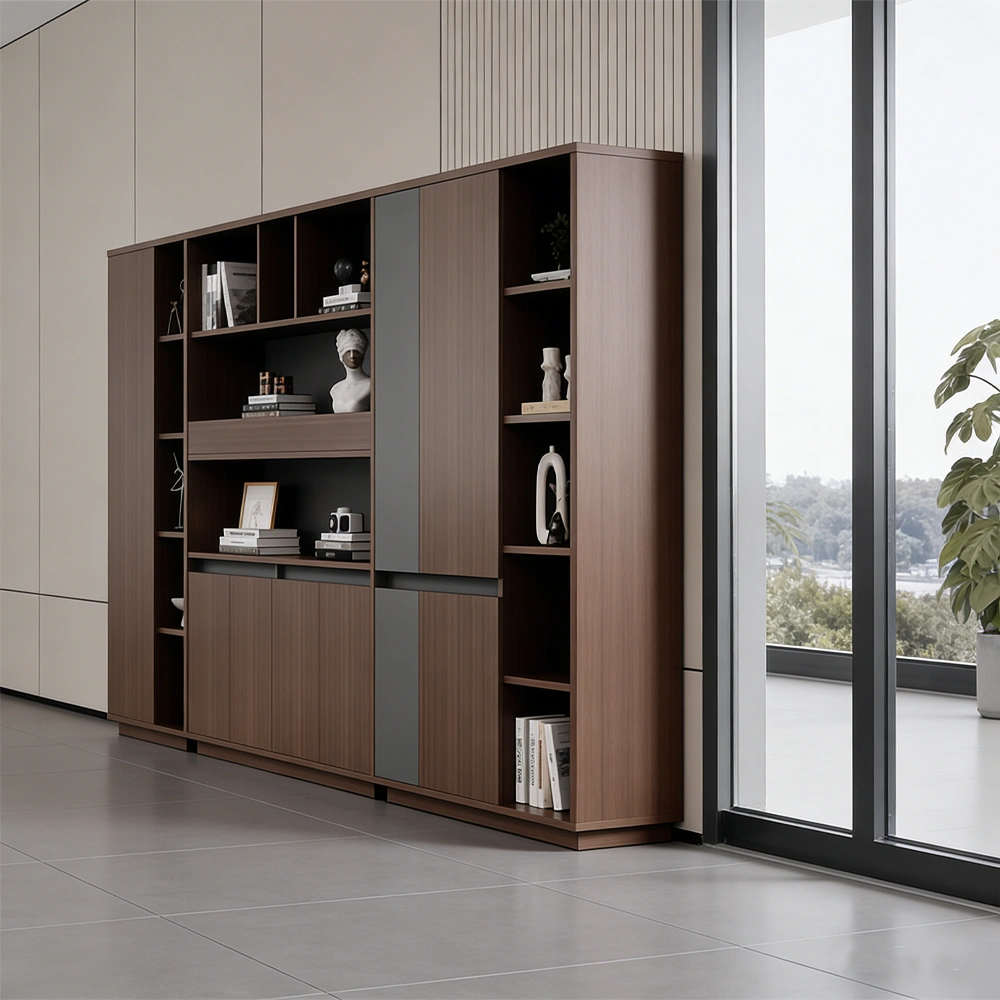 Minimalist Wooden Bookcase Filing Cabinet for Office - image 2