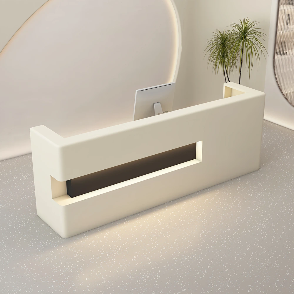 Light Luxury Reception Desk – Safe Rounded Edges - image 3