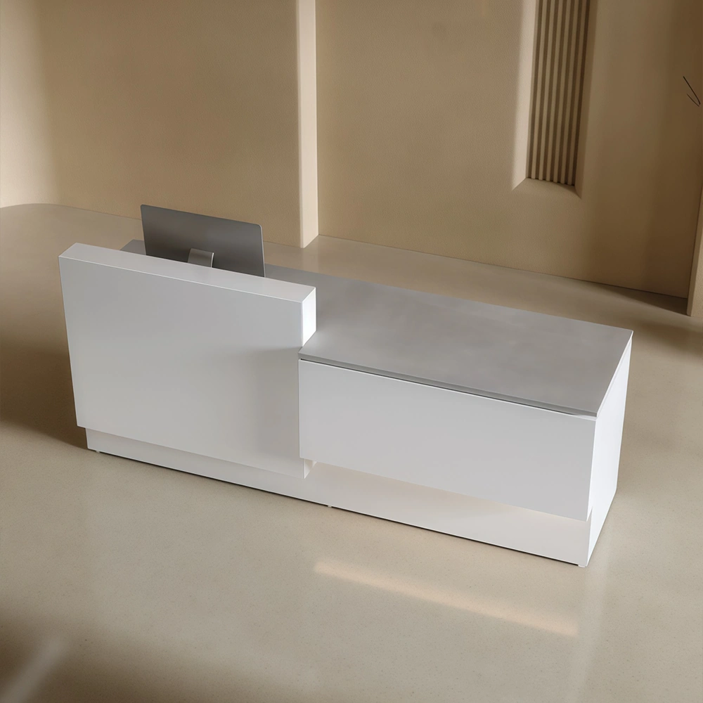Premium White Reception Desk – Modern Simple Style - image 3