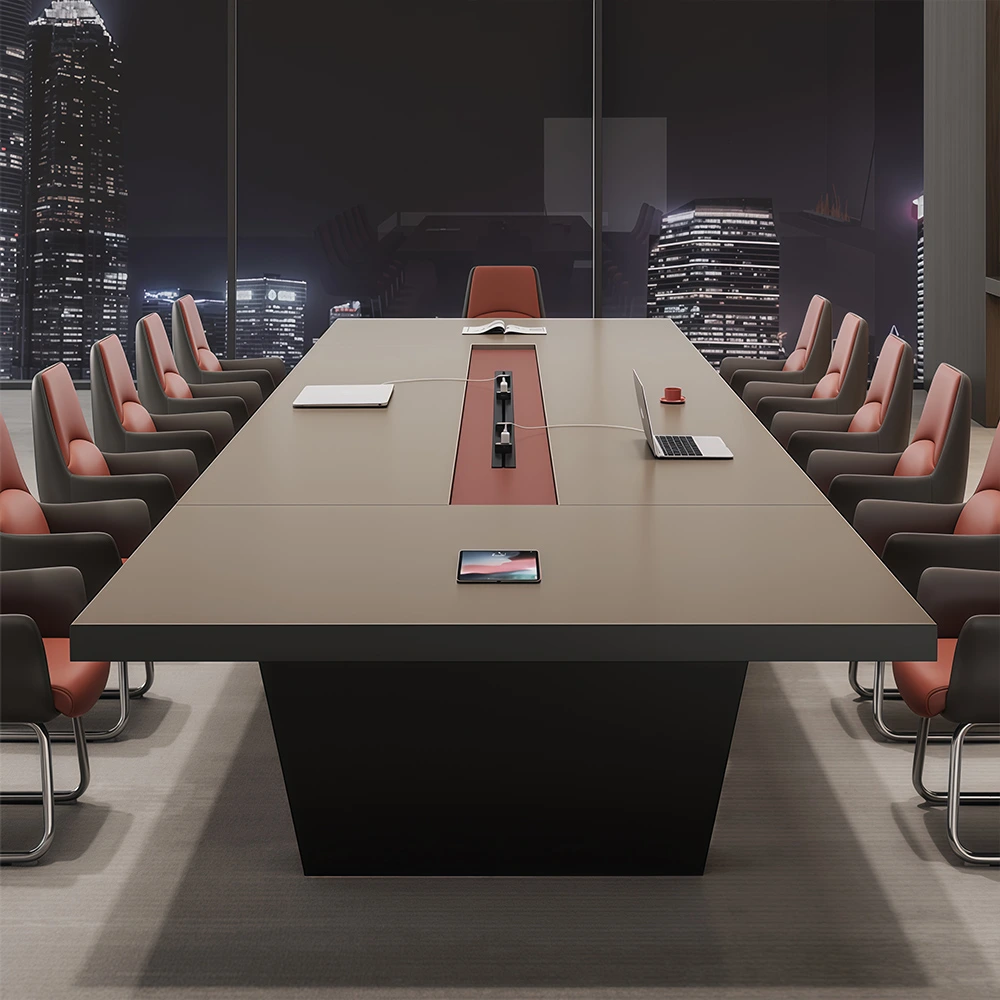 High-End Light Luxury Large Office Conference Table - image 2