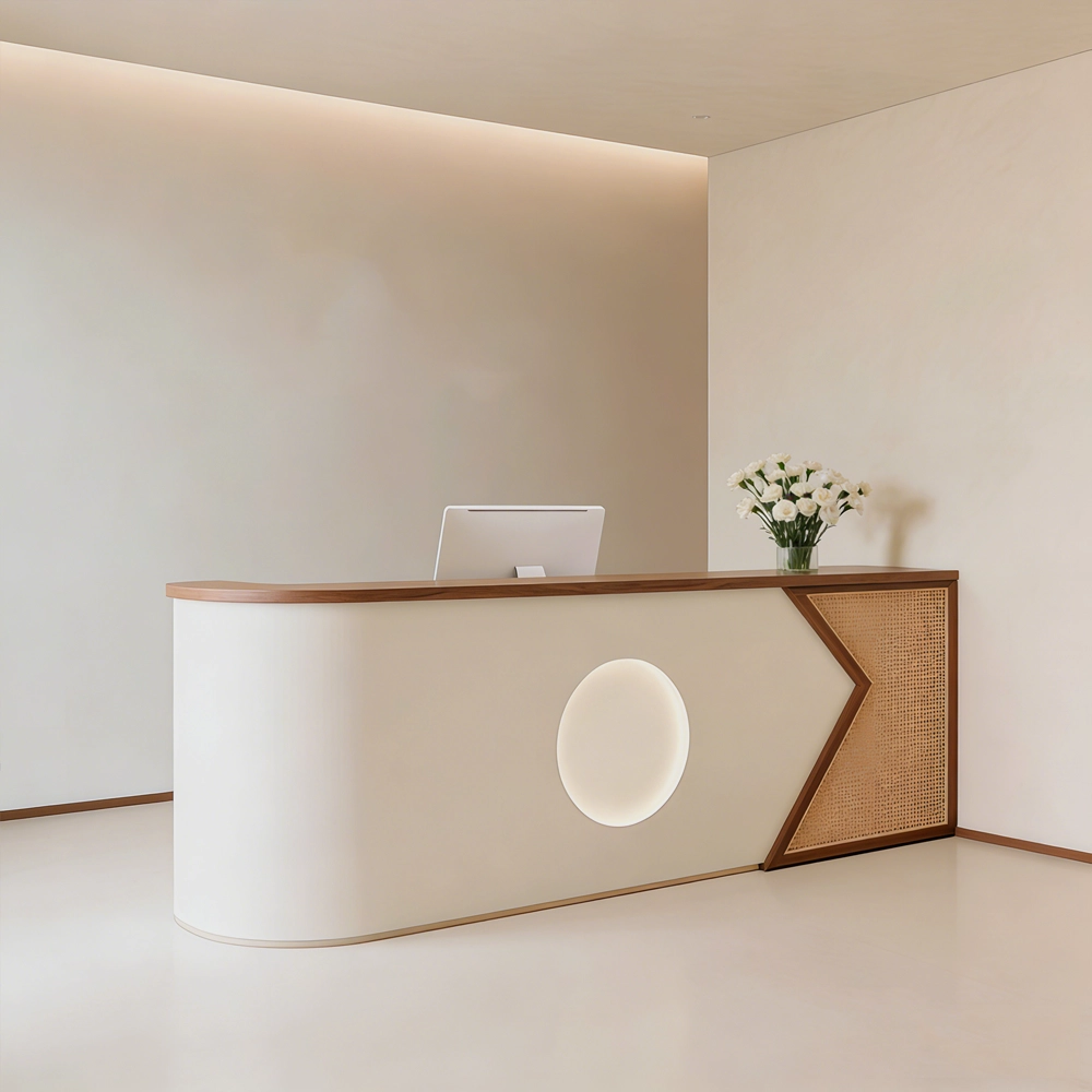 Elegant Light Luxury Reception Desk  Minimalist Front Counter - image 2
