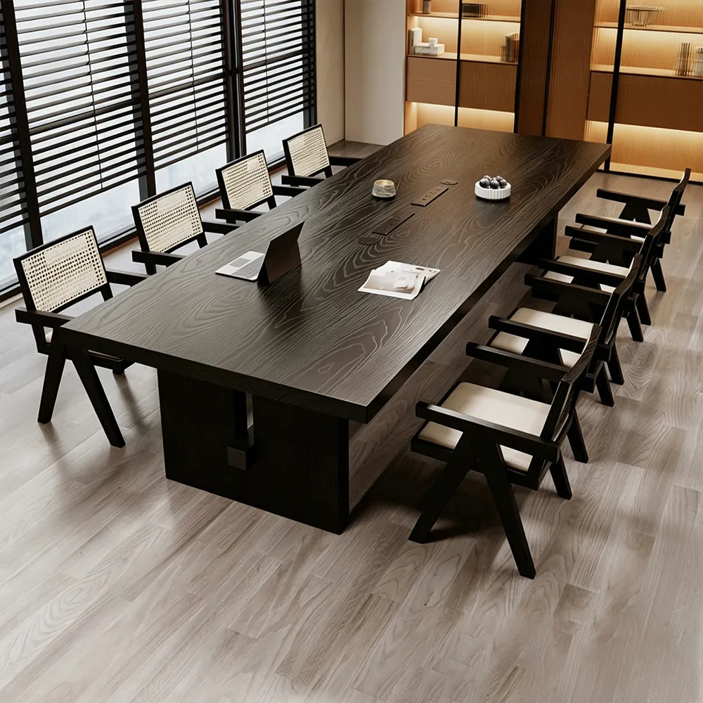 Black Solid Wood Conference Table - image 2