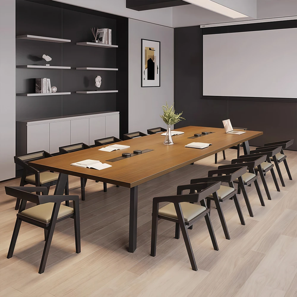Industrial Style Solid Wood Conference Table - image 2