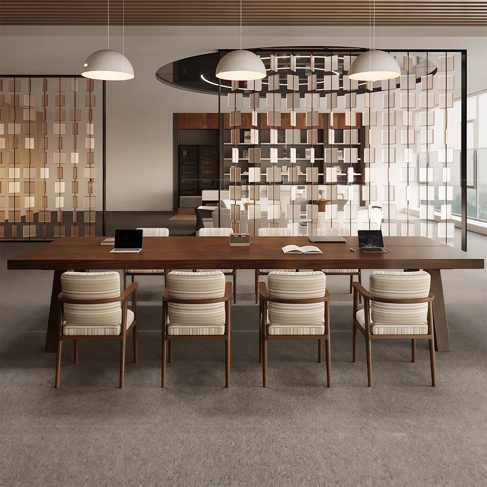 Large Solid Wood Slab Conference Table - image 2