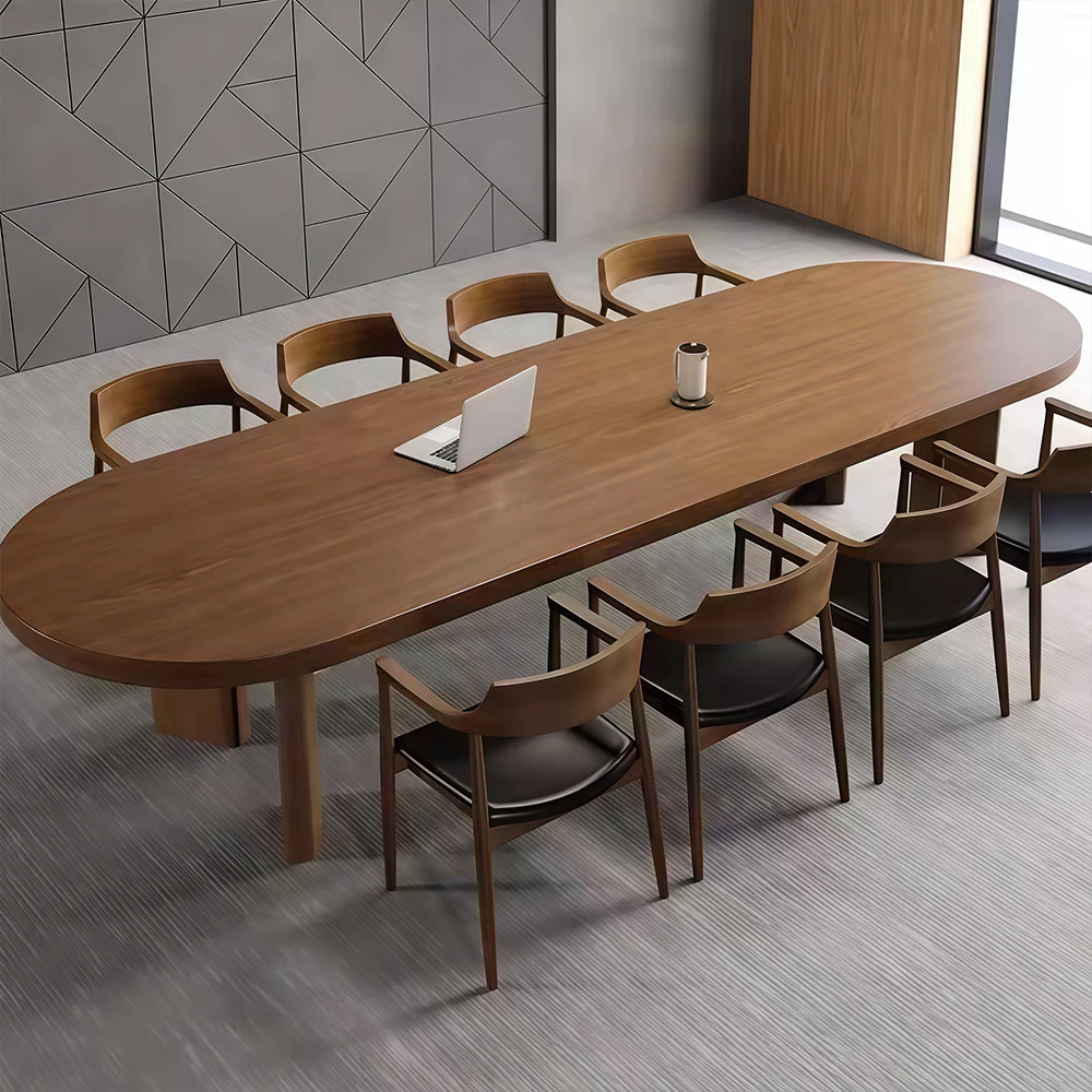 Oval Solid Wood Long Conference Table - image 2