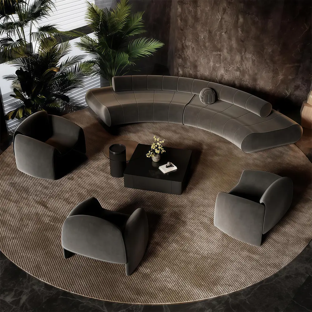 Light Luxury Curved Lounge Sofa - image 2