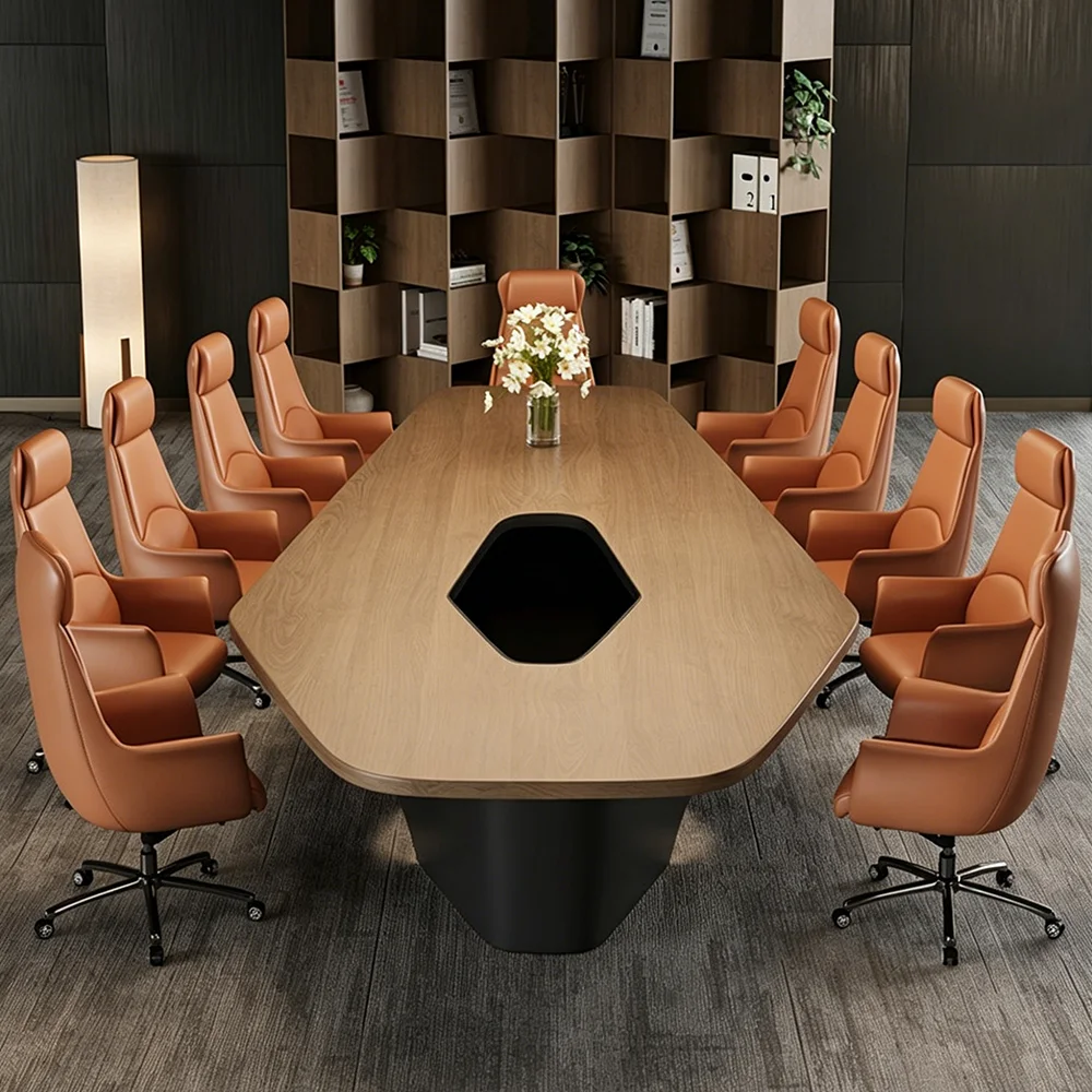 Irregular Raw Wood Slab Conference Table - image 2