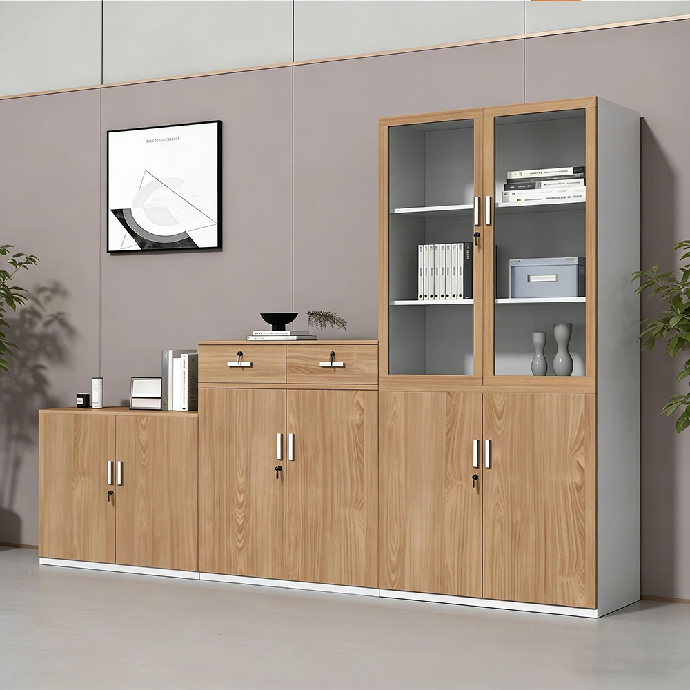 Lockable Wooden Office Filing Cabinet with Partitions - image 3