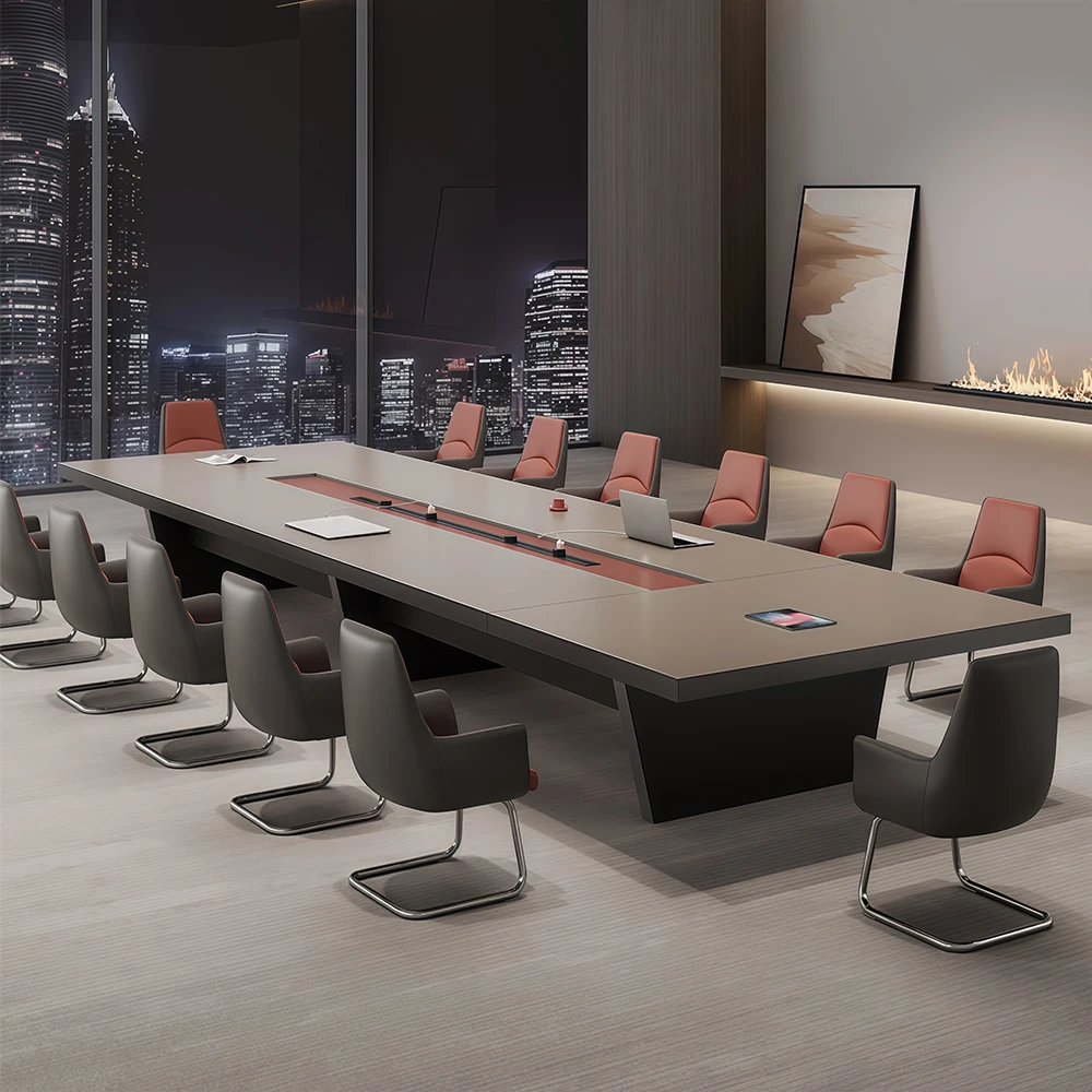High-End Light Luxury Large Office Conference Table - image 3