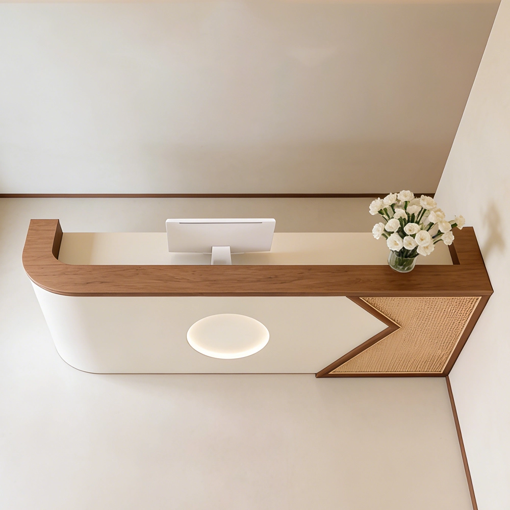 Elegant Light Luxury Reception Desk  Minimalist Front Counter - image 3