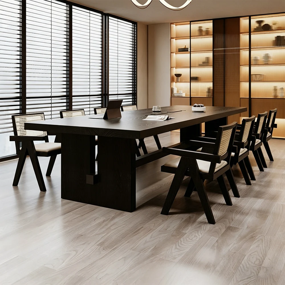 Black Solid Wood Conference Table - image 3