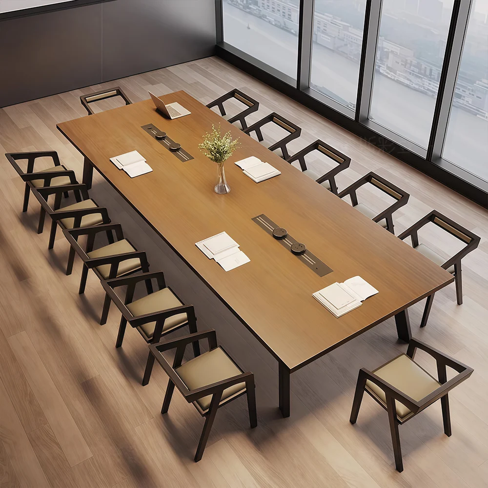 Industrial Style Solid Wood Conference Table - image 3