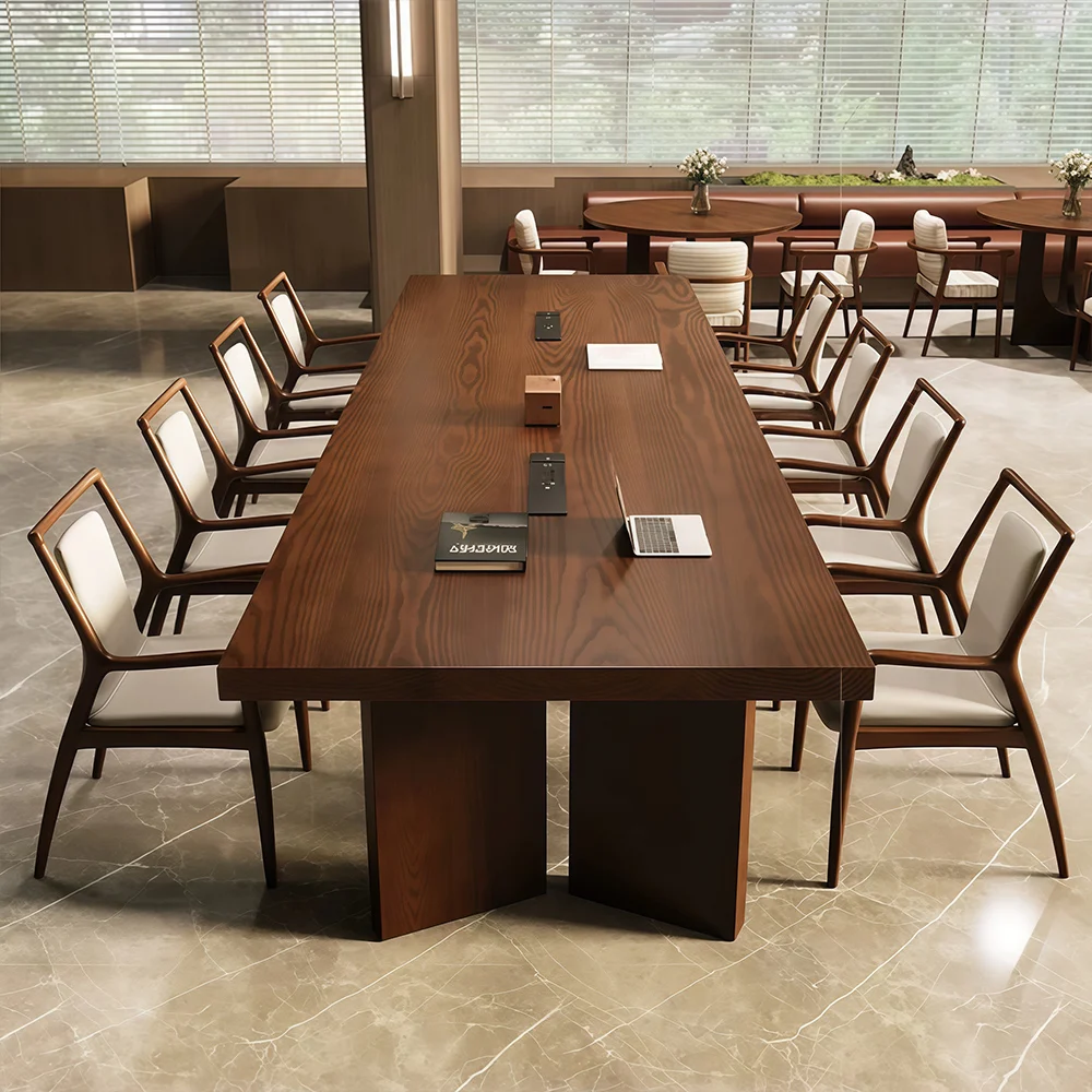 Solid Wood Long Conference Table - image 3
