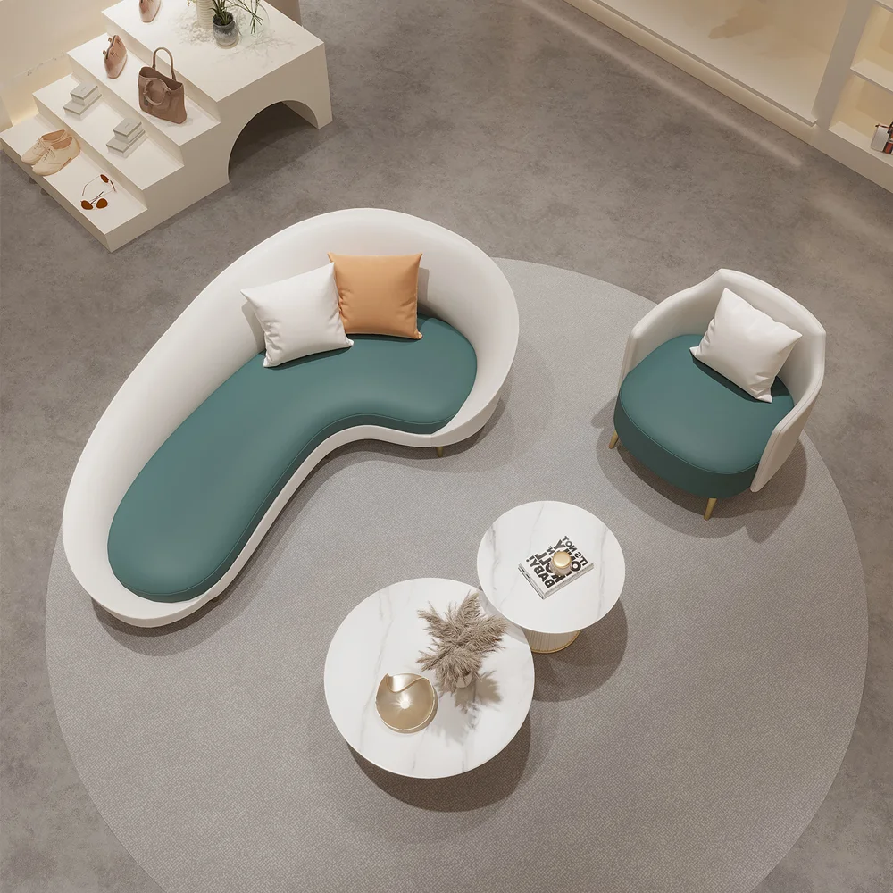 Curved Two-Tone Lounge Sofa - image 3