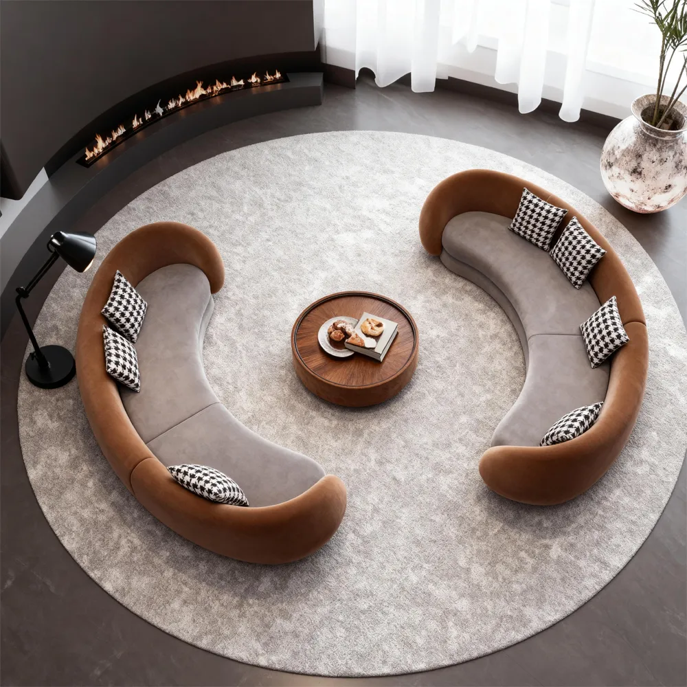 Light Luxury Semi-Circular Arc Sofa for Living Room - image 3