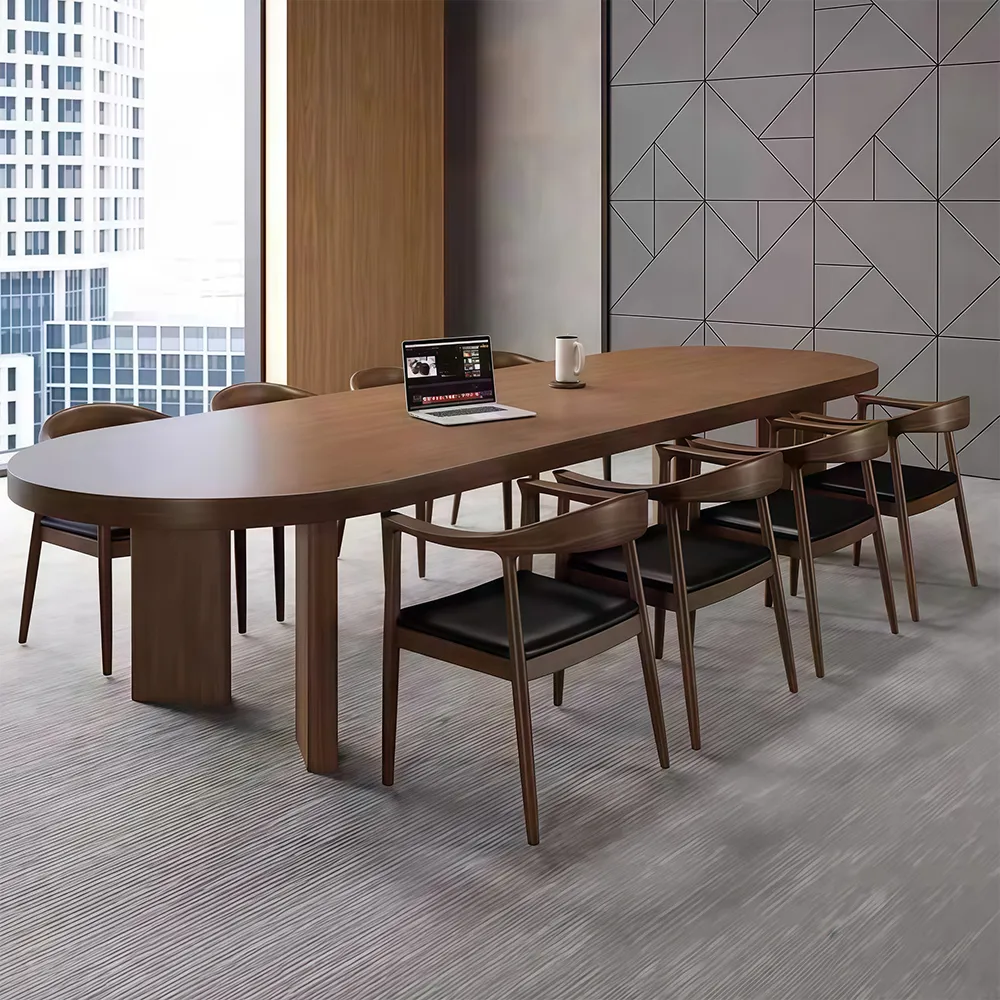 Oval Solid Wood Long Conference Table - image 3