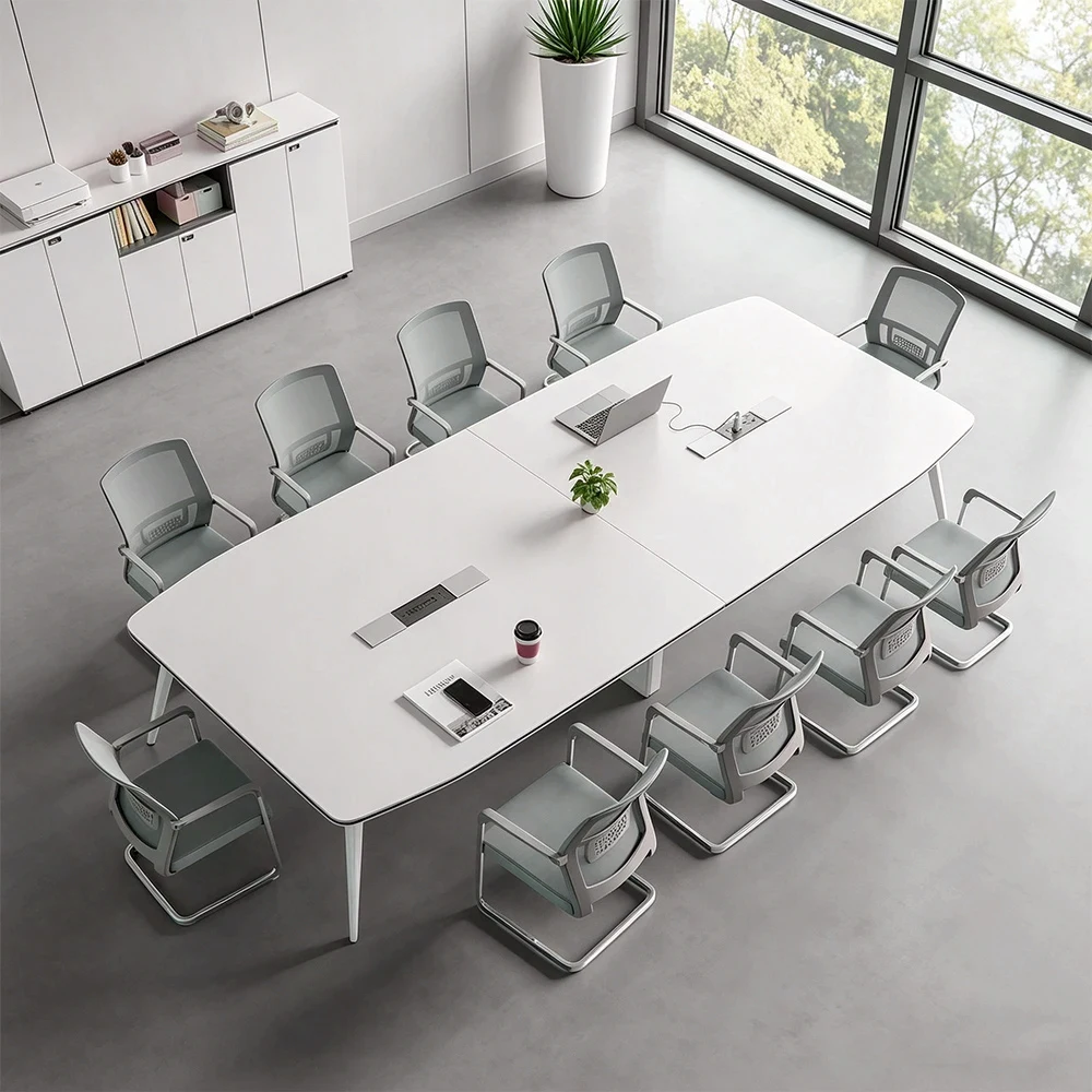 Simple White Conference Table - image 3