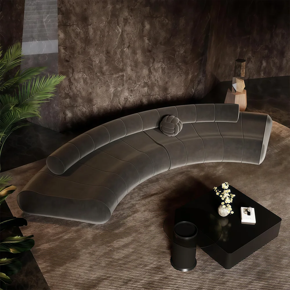 Light Luxury Curved Lounge Sofa - image 3