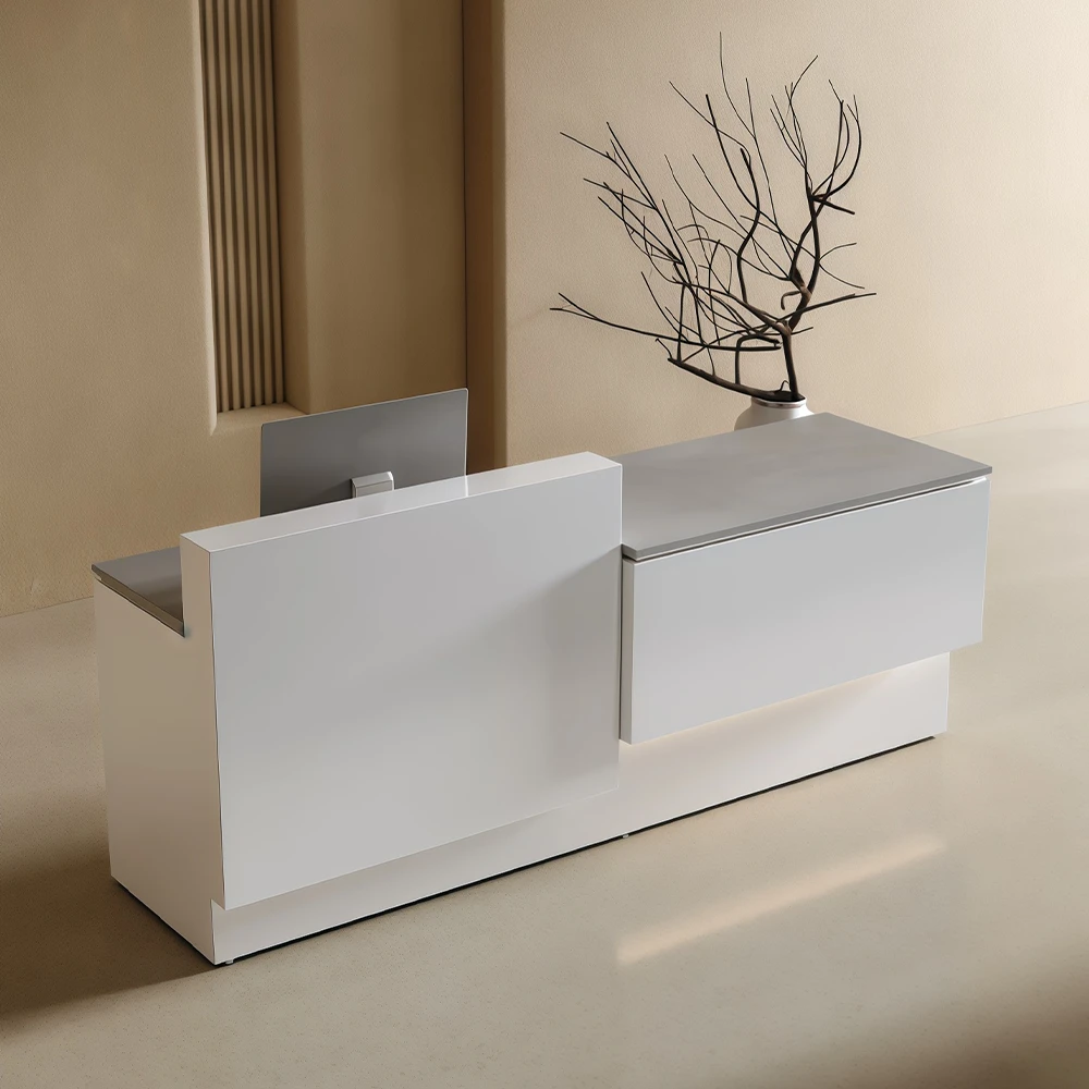 Premium White Reception Desk – Modern Simple Style - image 2
