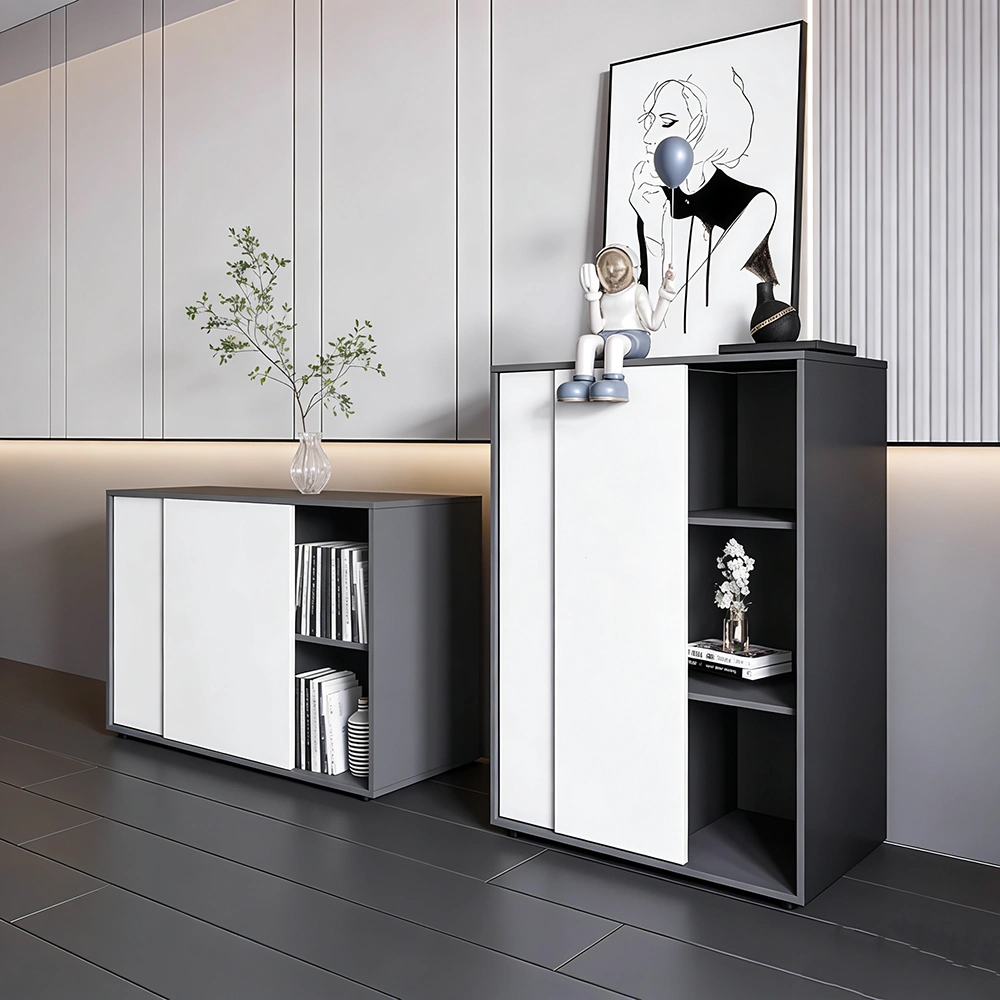 White Wooden Filing Cabinet with Lock - image 4