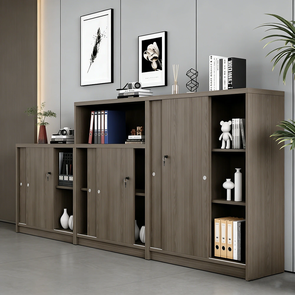 Office Sliding Door High-Low File Cabinet Set - image 3