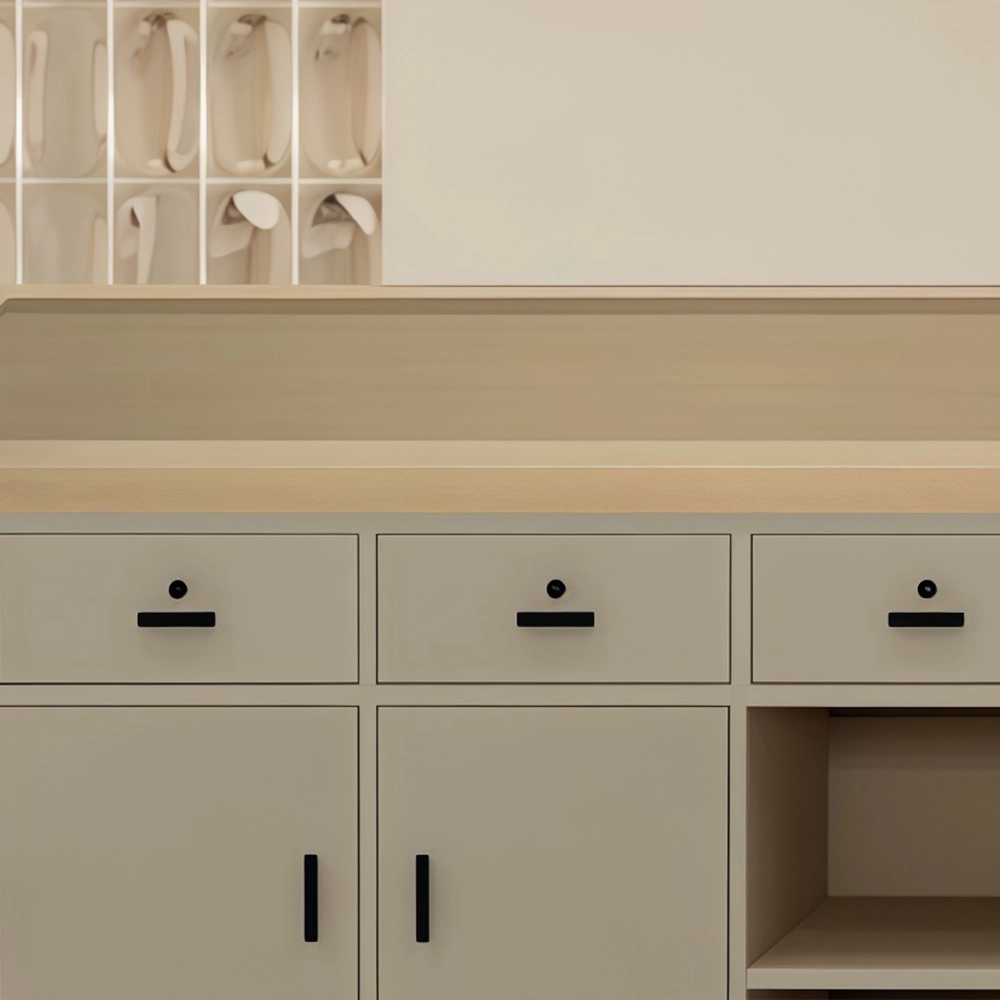 Sleek Minimalist Wood Reception Counter - image 7