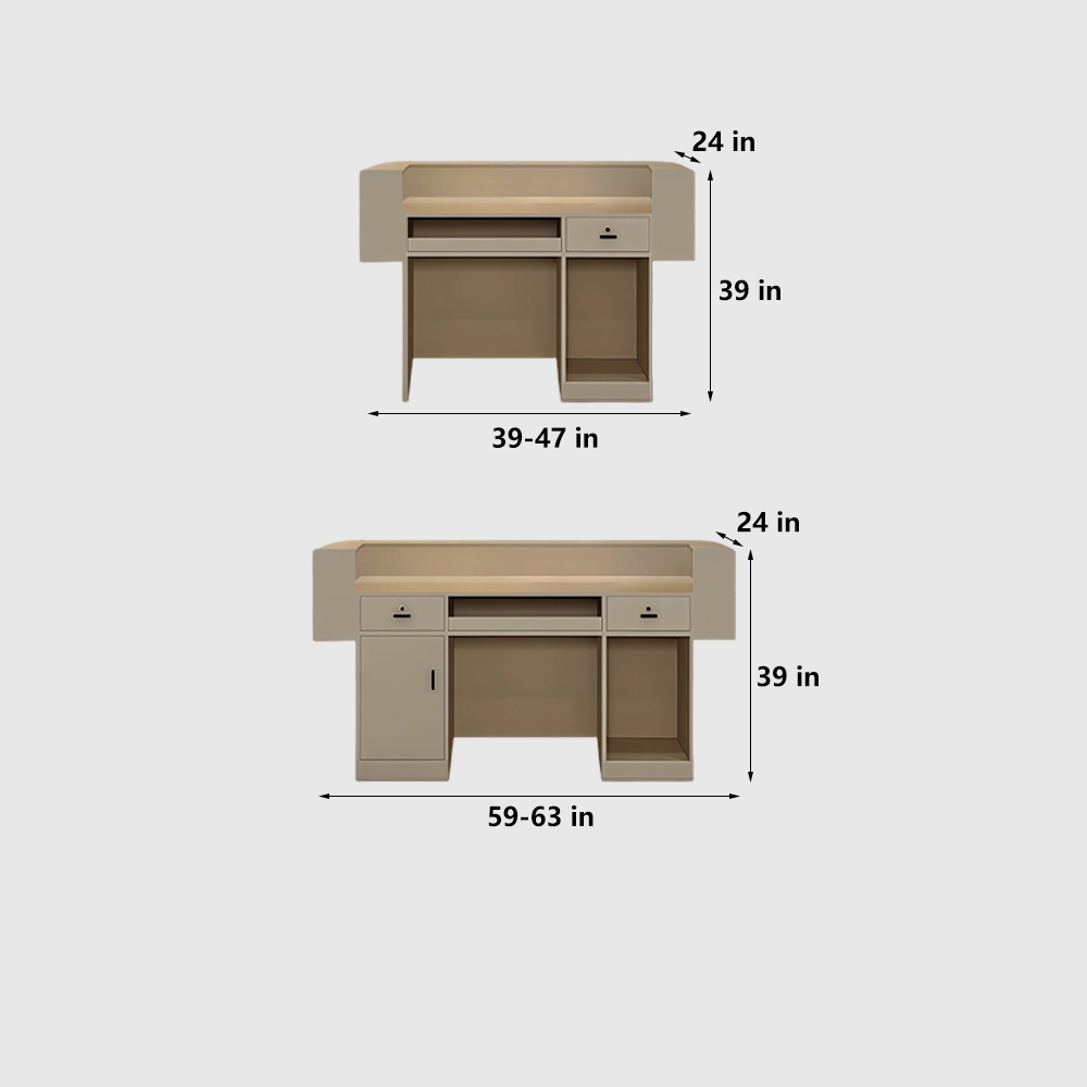 Sleek Minimalist Wood Reception Counter - image 8