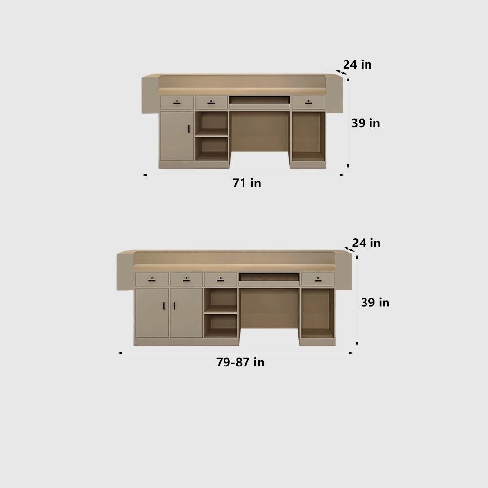 Sleek Minimalist Wood Reception Counter - image 9