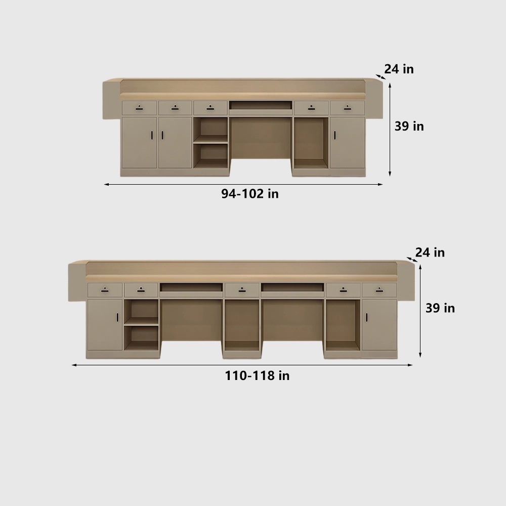 Sleek Minimalist Wood Reception Counter - image 10