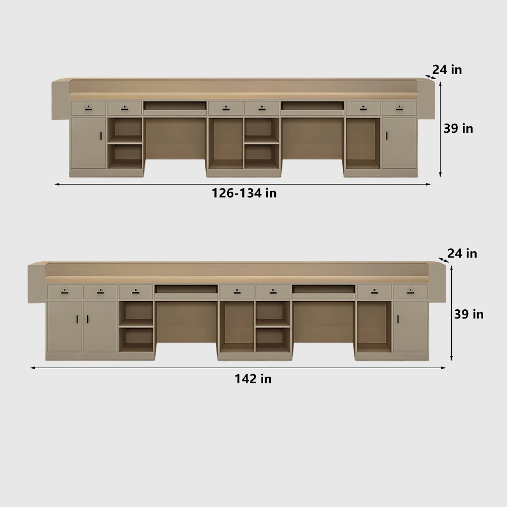 Sleek Minimalist Wood Reception Counter - image 11