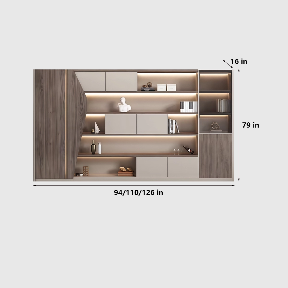 Light Luxury Office Open Shelf Cabinet Double Doors - image 6