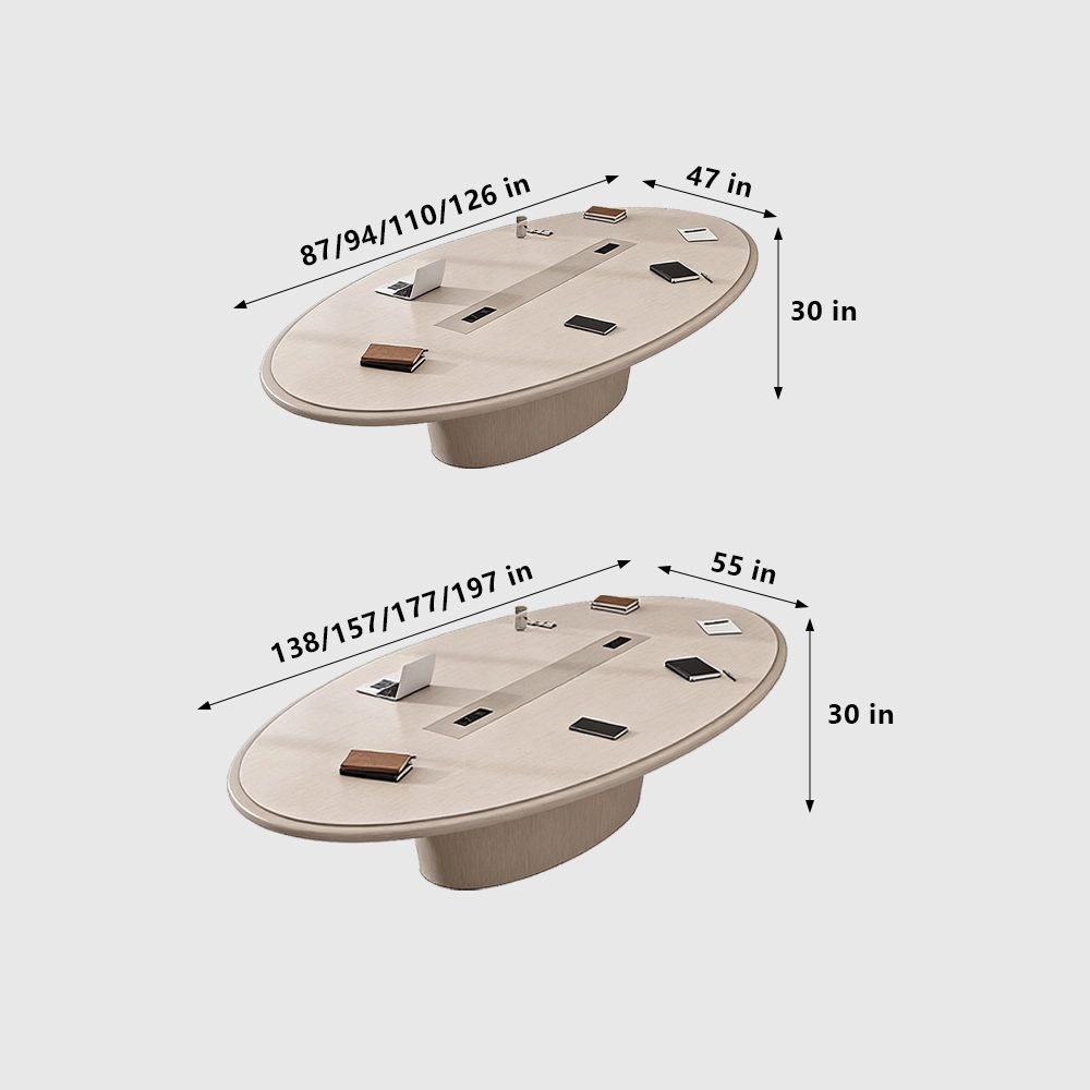 Large Oval Long Conference Table - image 7