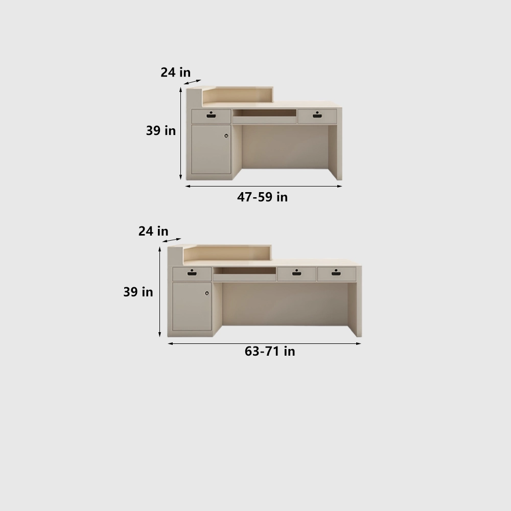 Modern Minimalist Wood Grain Style Reception Desk - image 7