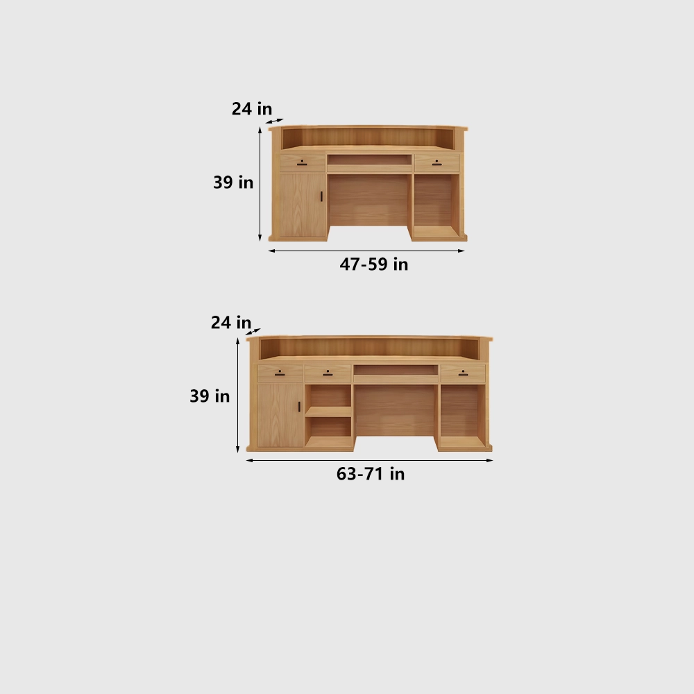 Wabi-Sabi Vintage Long Front Desk - image 7