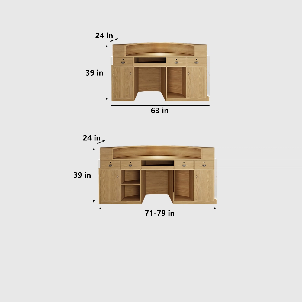 Versatile Curved Wooden Reception Counter - image 7