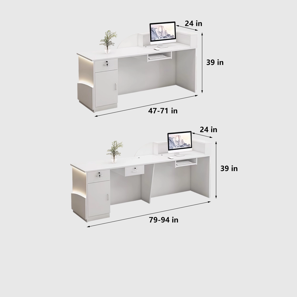 Elegant Light Luxury Cashier Desk – High-Gloss Painted Reception - image 8