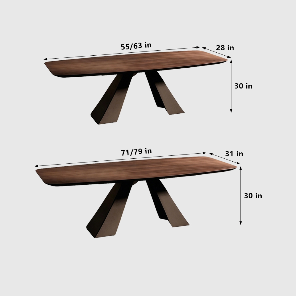 Walnut Minimalist Conference Table - image 7