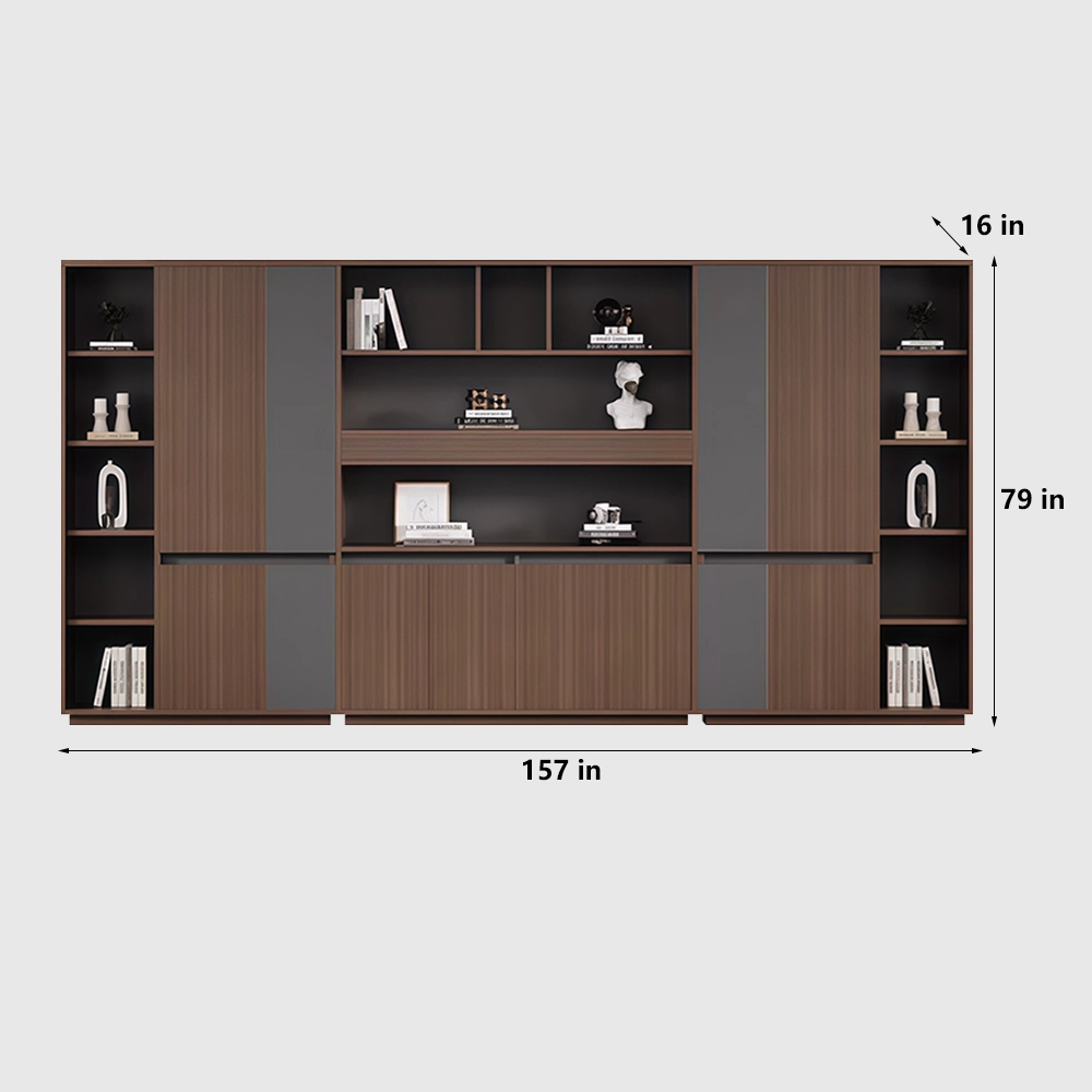 Minimalist Wooden Bookcase Filing Cabinet for Office - image 15