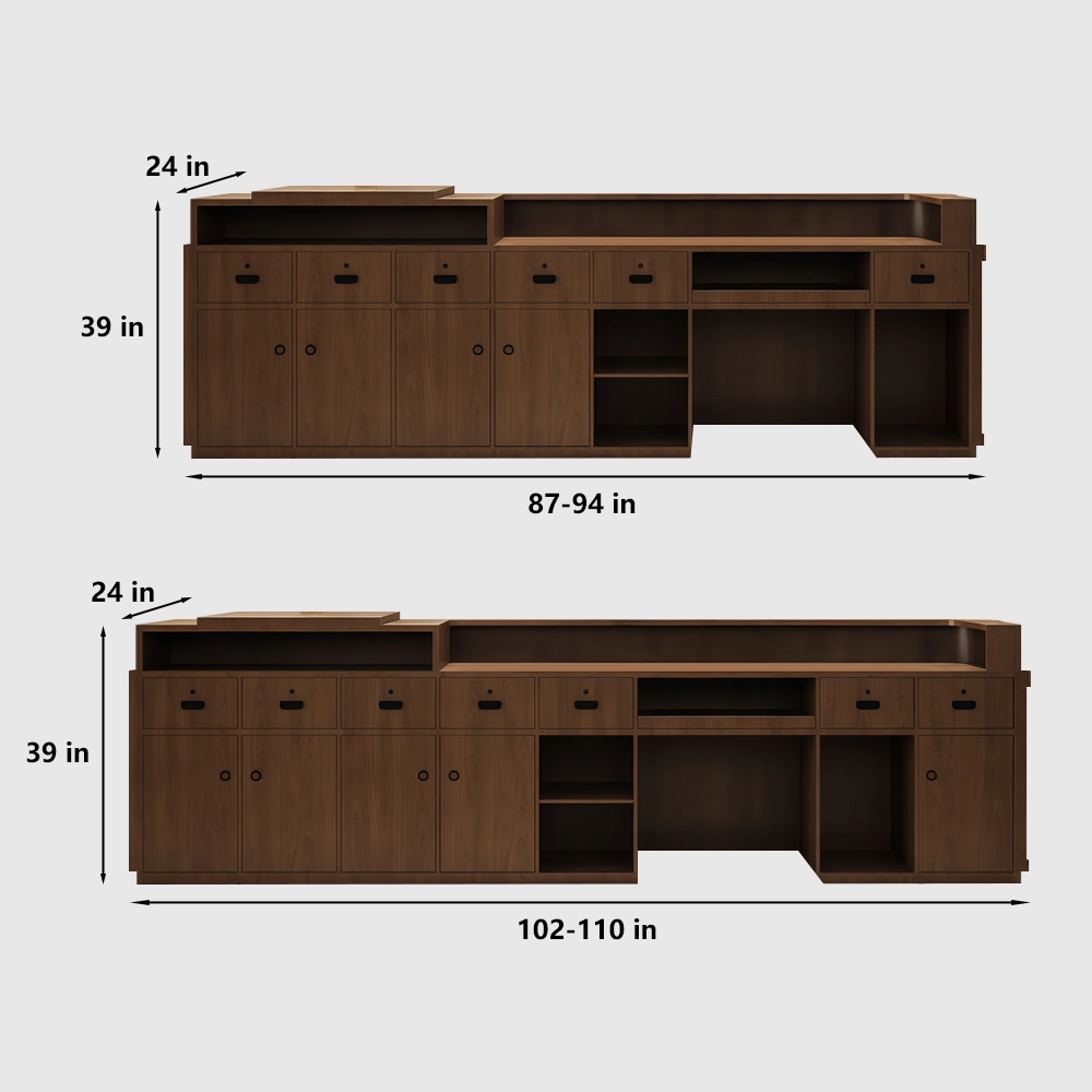 Wabi-Sabi Front Desk – Rattan & Retro Bar Counter - image 9