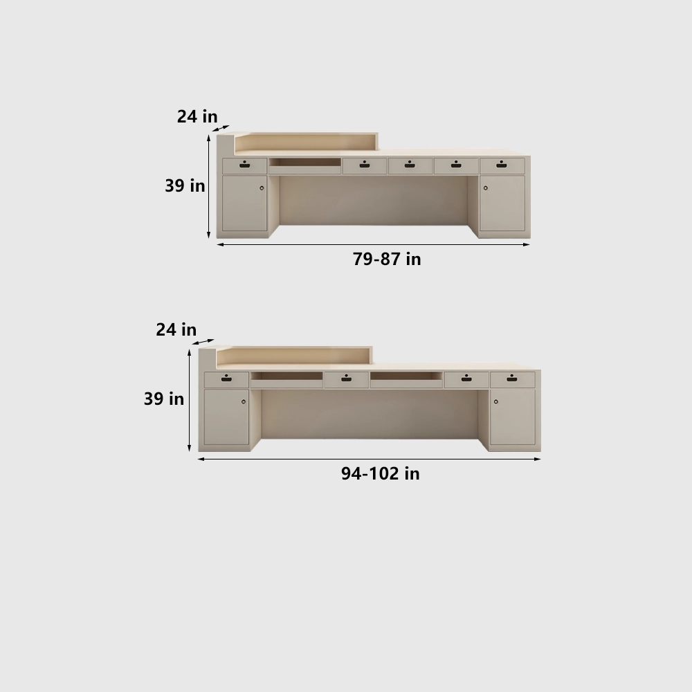 Modern Minimalist Wood Grain Style Reception Desk - image 8
