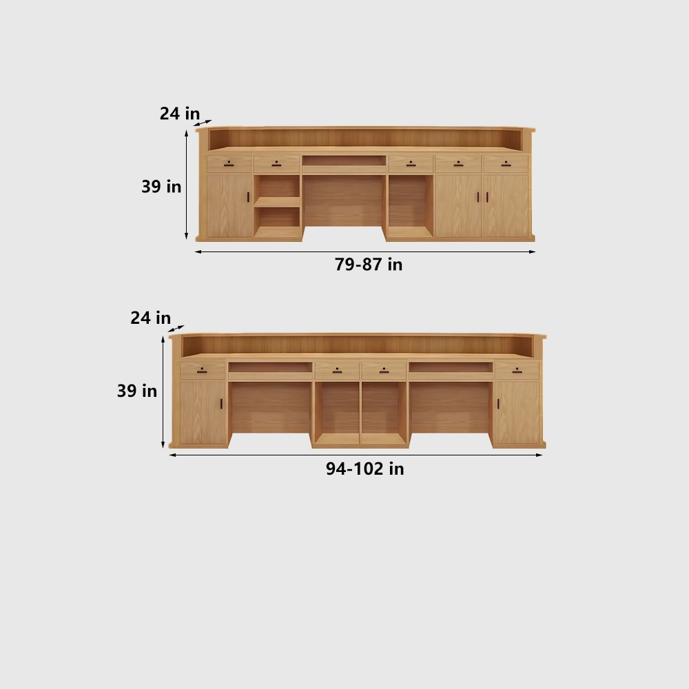 Wabi-Sabi Vintage Long Front Desk - image 8