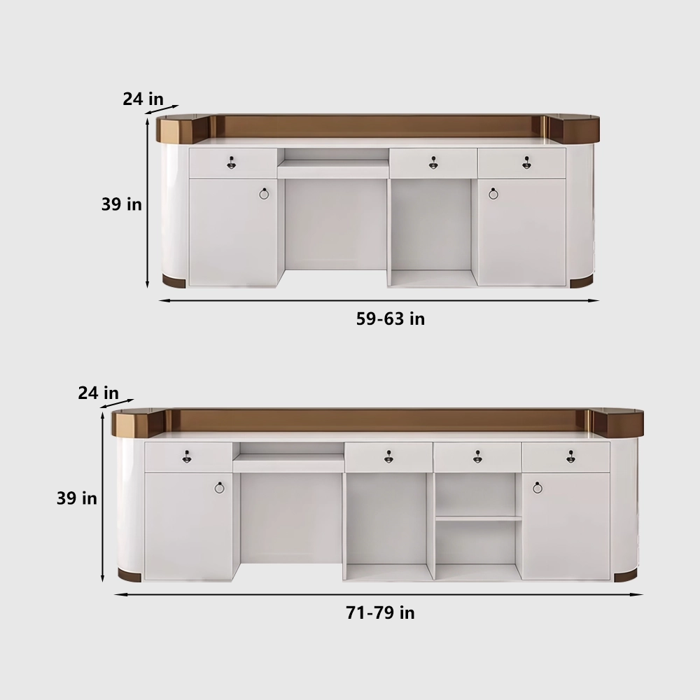 Stainless Steel Reception Desk  Commercial Cashier Counter - image 8