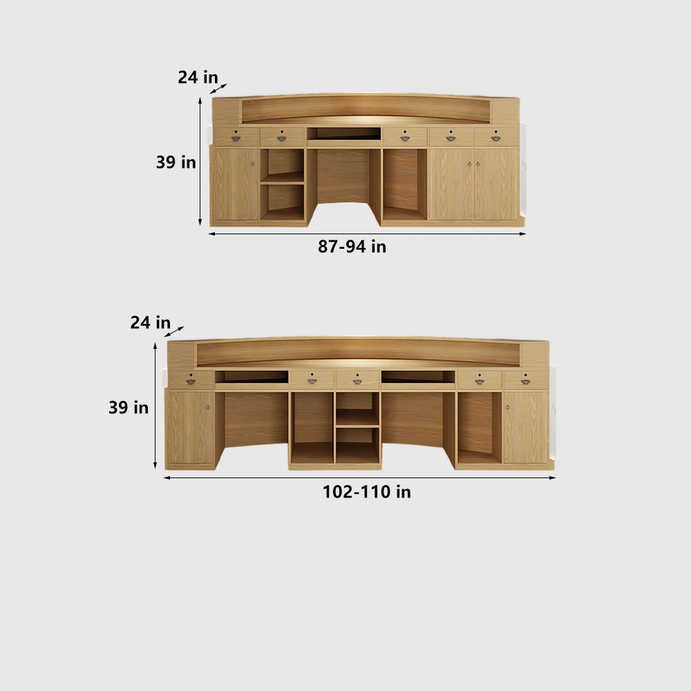 Versatile Curved Wooden Reception Counter - image 8